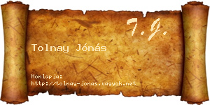 Tolnay Jónás névjegykártya