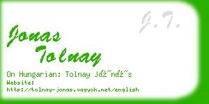jonas tolnay business card